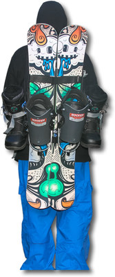 RVL8 Monkey Backpack with ultrawide RVL8 Condor skiboards